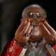 Iraqi priests hold the first mass at the Grand Immaculate Church since it was recaptured from Islamic State in Qaraqosh